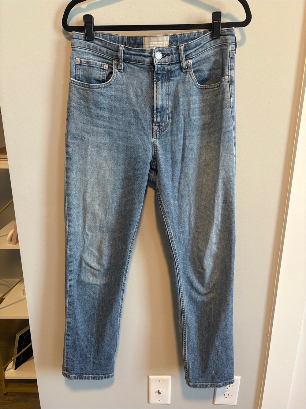Everlane Light Blue High-Rise Straight Jeans
